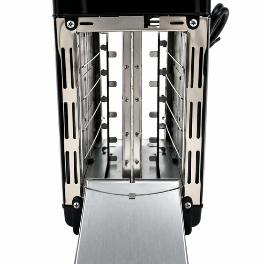 Tostadora Eléctrica de 2 Panes 650W con 6 Niveles de Tostado y Bandeja Recogemigas