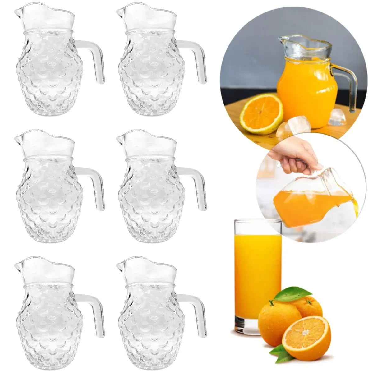 Mini jarras de vidrio 600ml Set x6