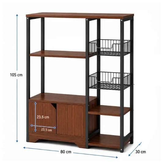 Estante Organizador Multiuso para Cocina, Comedor con Repisas y Alacena 105 x 80 x 30 cm