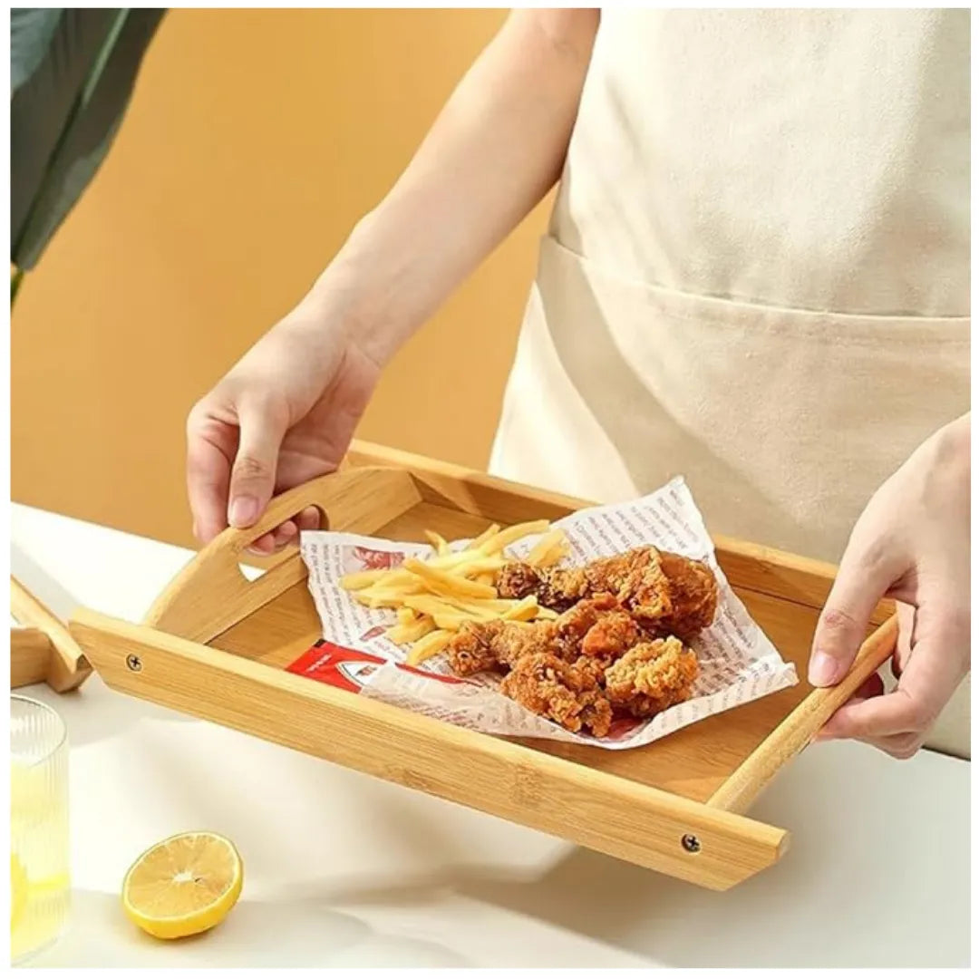 Bandeja de Desayuno 36 x 22.5 cm con Asas para Cama, Sofá y Servir Alimentos
