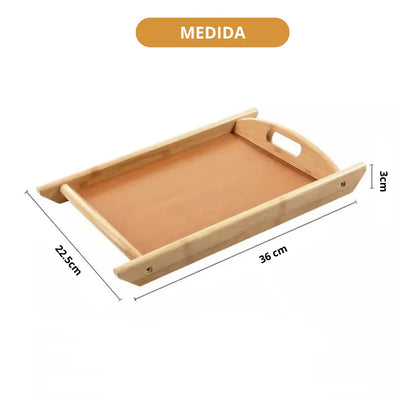 Bandeja de Desayuno 36 x 22.5 cm con Asas para Cama, Sofá y Servir Alimentos
