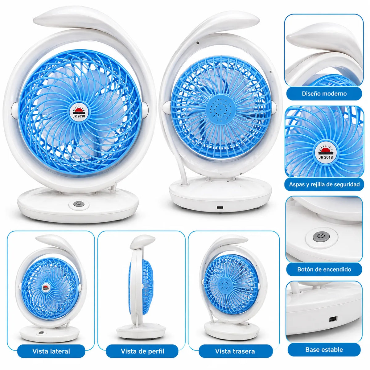 Mini Ventilador de Mesa Portátil 31 x 21 cm con Base y Asa