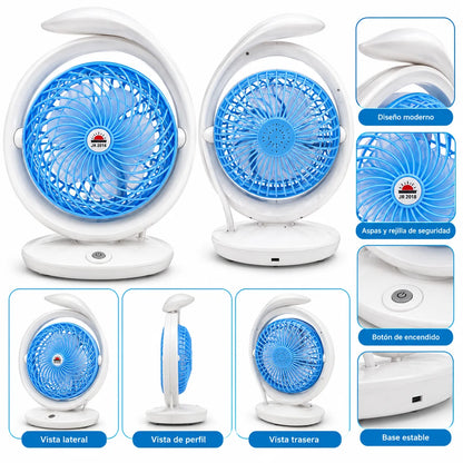 Mini Ventilador de Mesa Portátil 31 x 21 cm con Base y Asa