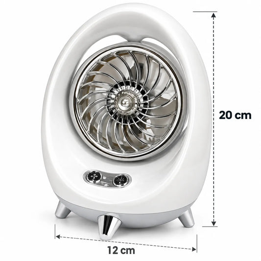 Mini Ventilador de Mesa con Humidificador y Spray de Agua, USB