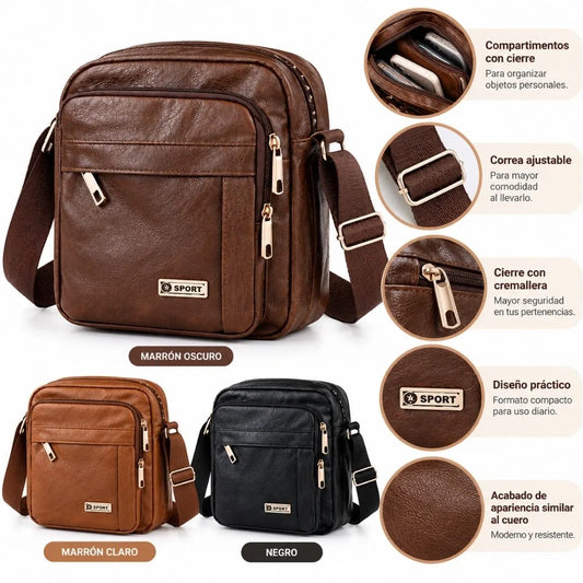 MORRAL TIPO BANDOLERA CON CIERRES Y CORREA AJUSTABLE PARA USO DIARIO- COLOR ALEATORIO