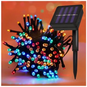 Tira de 200 Luces LED Navideñas Multicolor con Panel Solar