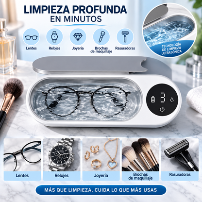 Limpiador Ultrasónico Multifunción para Lentes, Joyas, Relojes y Accesorios