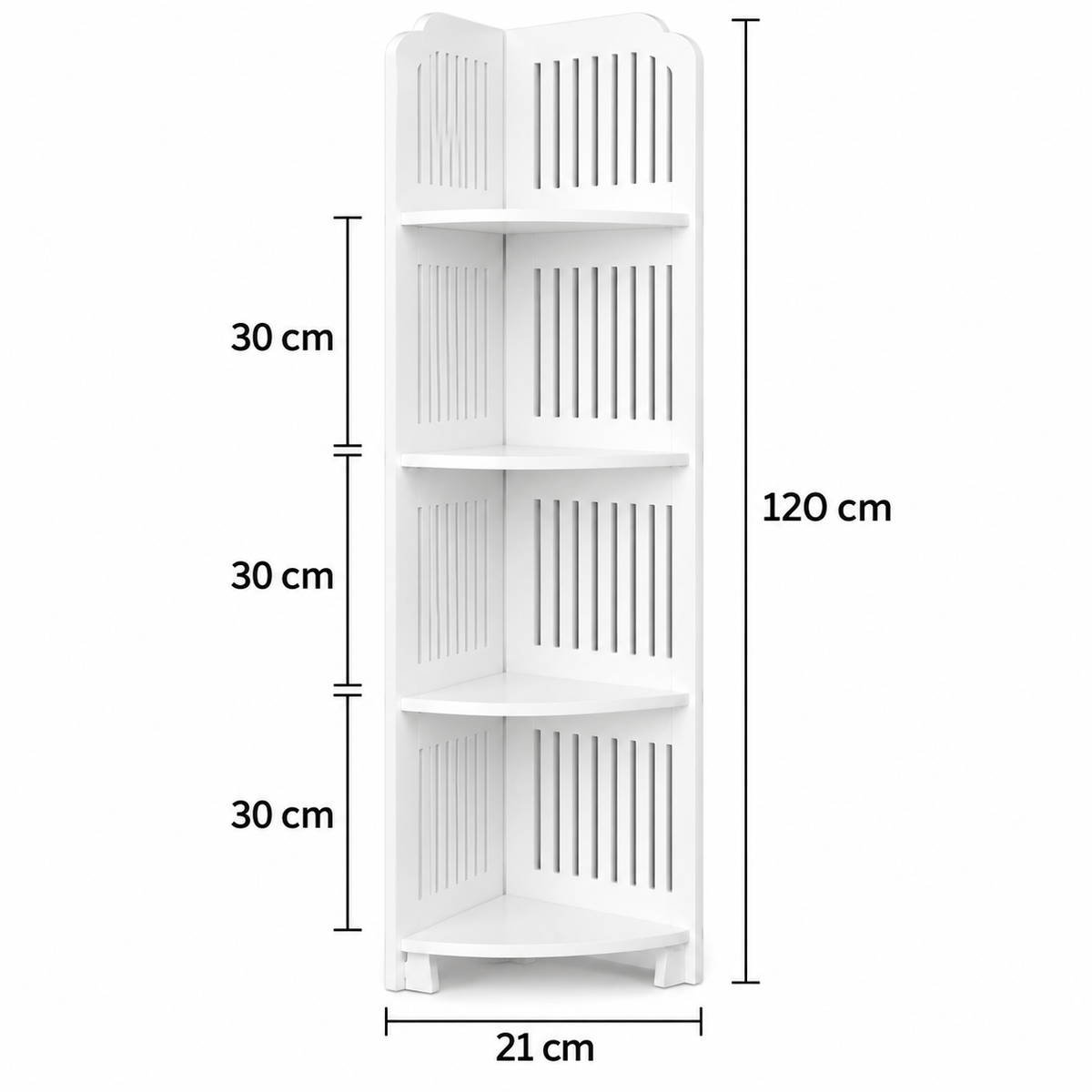 Organizador Esquinero de Baño 120 x 21 cm de PVC con 4 Niveles