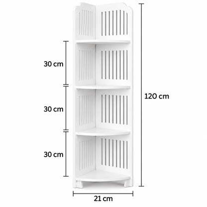Organizador Esquinero de Baño 120 x 21 cm de PVC con 4 Niveles