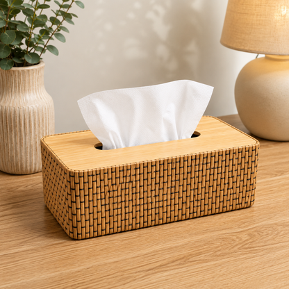 Servilletero de bambú para mesa organizador para cocina, comedor y baño