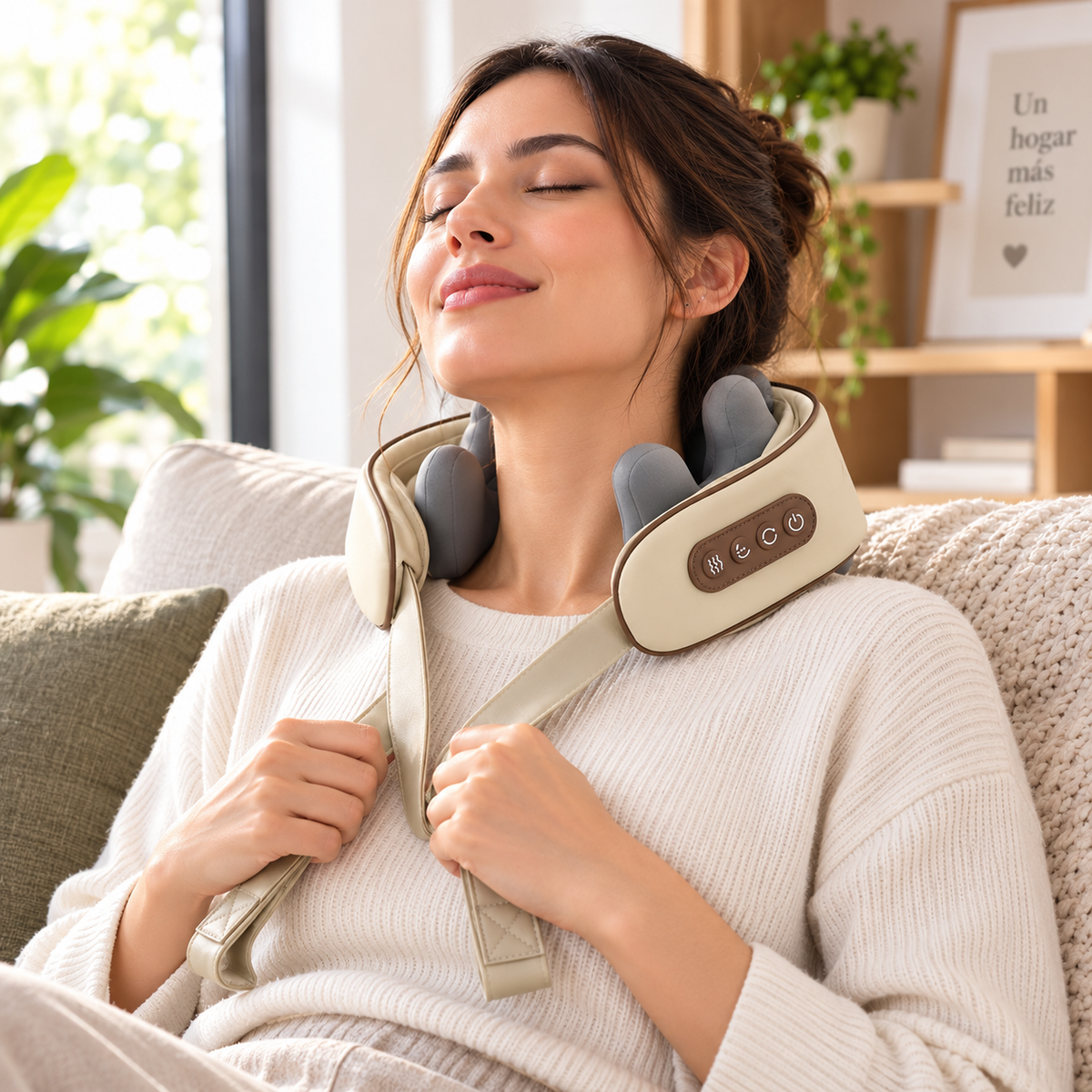 Masajeador de Cuello y Hombros Recargable 10W con Amasamiento y Control Integrado