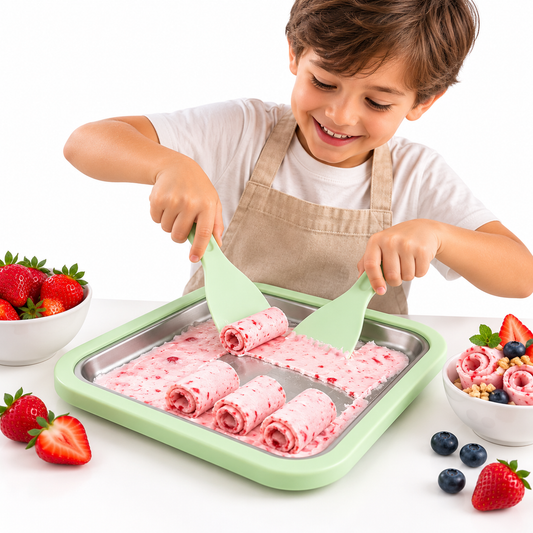 Bandeja para Hacer Helado de Acero Inoxidable 23 x 17.5 cm con Espátulas