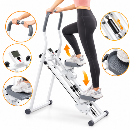 Máquina Escaladora Climber Stepper para Ejercicio en Casa con Monitor hasta 110 kg