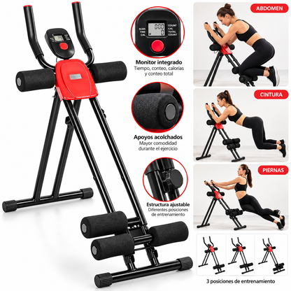 Máquina de Ejercicio Abdominal para Cintura con Monitor y 3 Posiciones