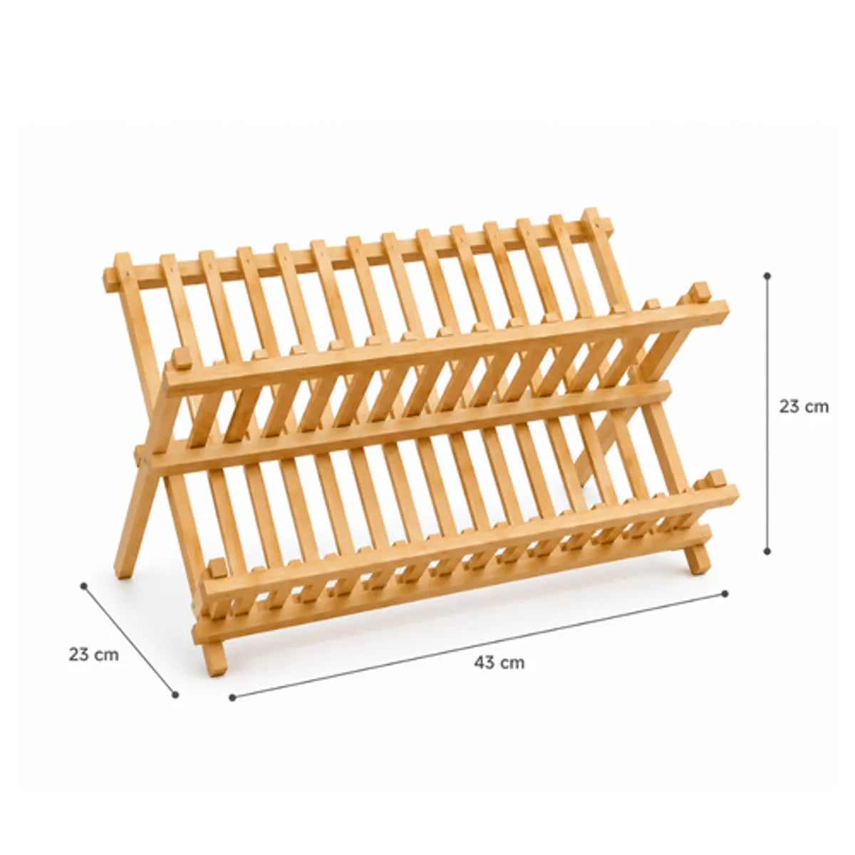Escurridor de Platos de Bambú Plegable 2 Niveles