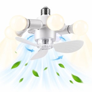 Foco Ventilador con 3 Aspas y 5 Portalámparas 21 x 12.5 cm