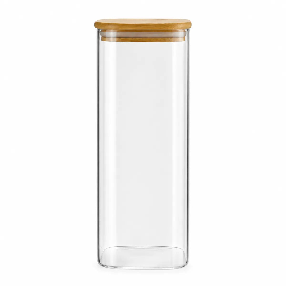 Frasco Hermético de Vidrio con Tapa de Bambú 2000 ml