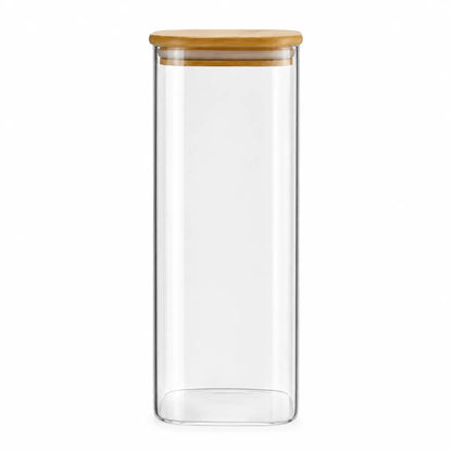 Frasco Hermético de Vidrio con Tapa de Bambú 2000 ml