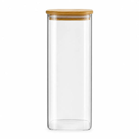 Frasco Hermético de Vidrio con Tapa de Bambú 2000 ml