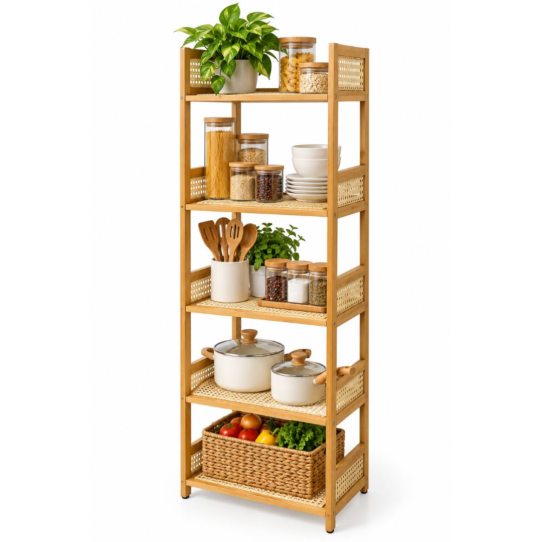 Repisa Organizadora de 5 Niveles 130 x 33 cm para Baño, Dormitorio, Cocina y Hogar