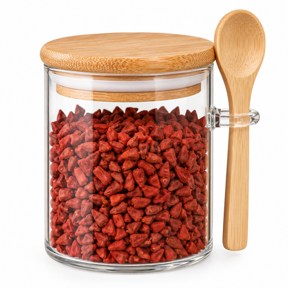 Frasco Pequeño Circular para Especias con Tapa y Cucharita para Cocina