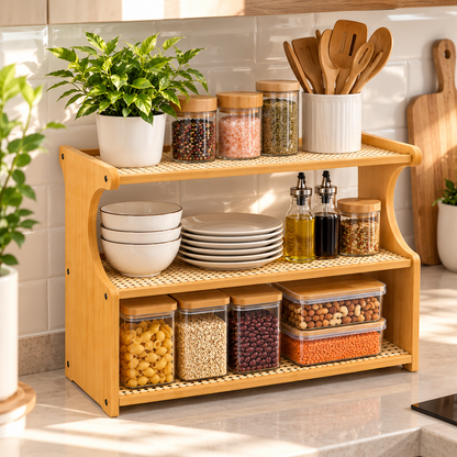 Organizador de Cocina de 3 Niveles 52 x 40 x 19 cm para Especias, Frascos y Accesorios