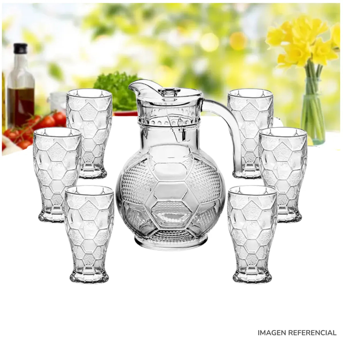Set Jarra y Vasos Futbol Dia del Padre Pelota 1800ml