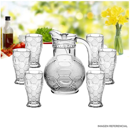 Set Jarra y Vasos Futbol Dia del Padre Pelota 1800ml