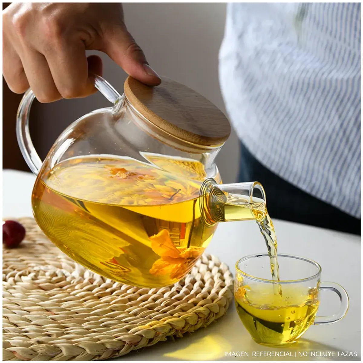 Tetera de Vidrio 1500ML con Tapa