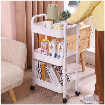 Carrito estante para almacenamiento 4 niveles multiusos rodante