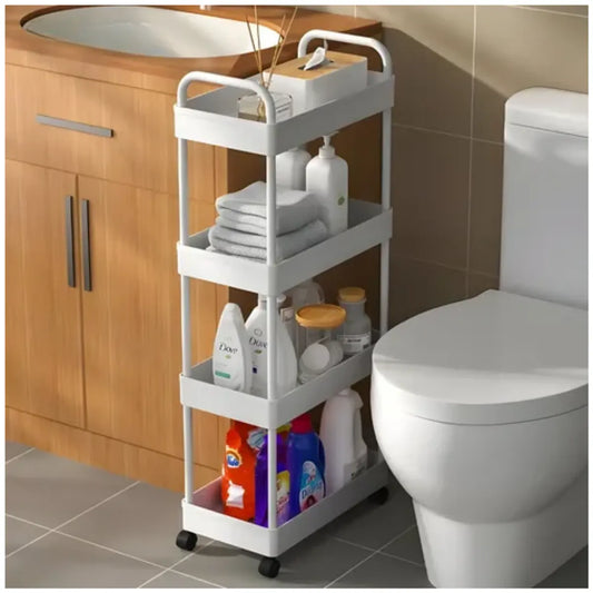 Carrito estante para almacenamiento 4 niveles multiusos rodante