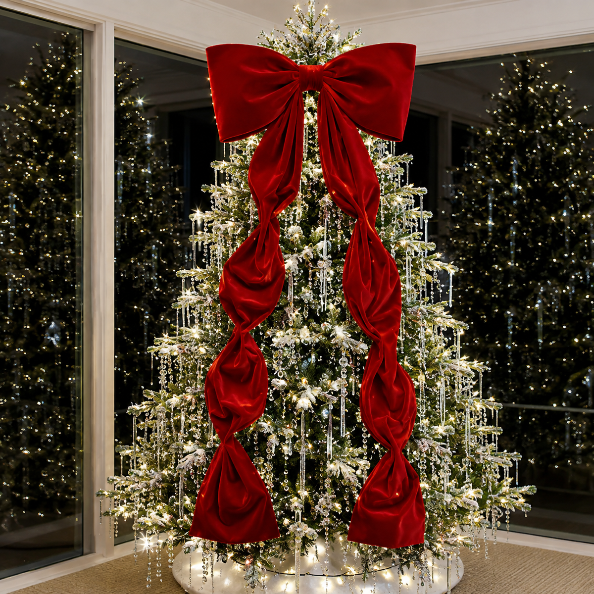 Pack x 2 Lazo Navideño Decorativo para Árbol y Puertas de 2 Metros