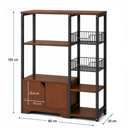 Estante Organizador Multiuso para Cocina, Comedor con Repisas y Alacena 105 x 80 x 30 cm
