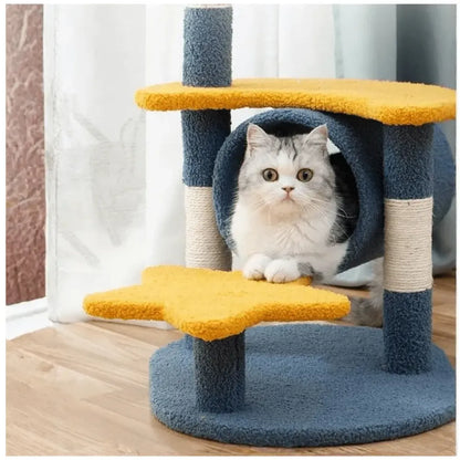 Árbol Rascador para Gatos con Cueva, Plataforma y Cama Superior – Gimnasio Multifuncional 75 cm