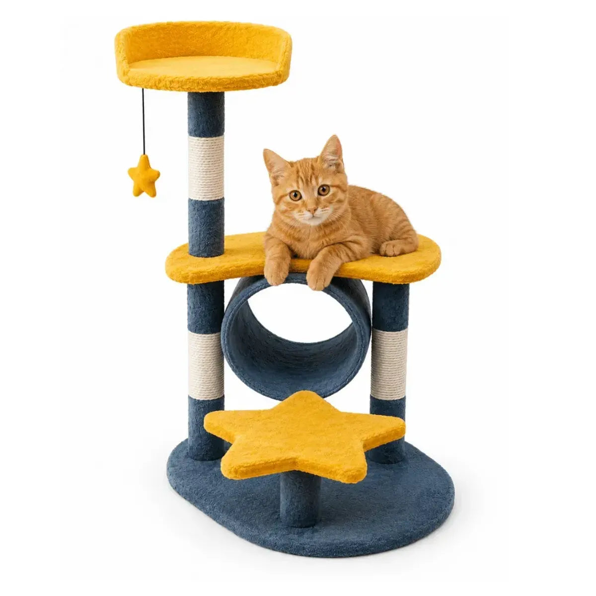 Árbol Rascador para Gatos con Cueva, Plataforma y Cama Superior – Gimnasio Multifuncional 75 cm