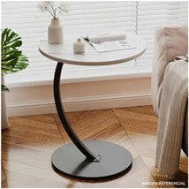 Mesa Auxiliar Circular Moderna en Forma de C