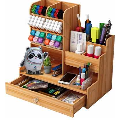 Organizador de Escritorio con Cajón y Compartimentos para Oficina, Estudio y Hogar
