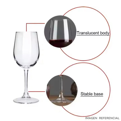 Copas de vino elegante de vidrio 320ml Set x6