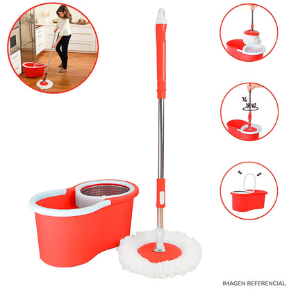 Trapeador con Balde Centrifugador Escurridor Giratorio