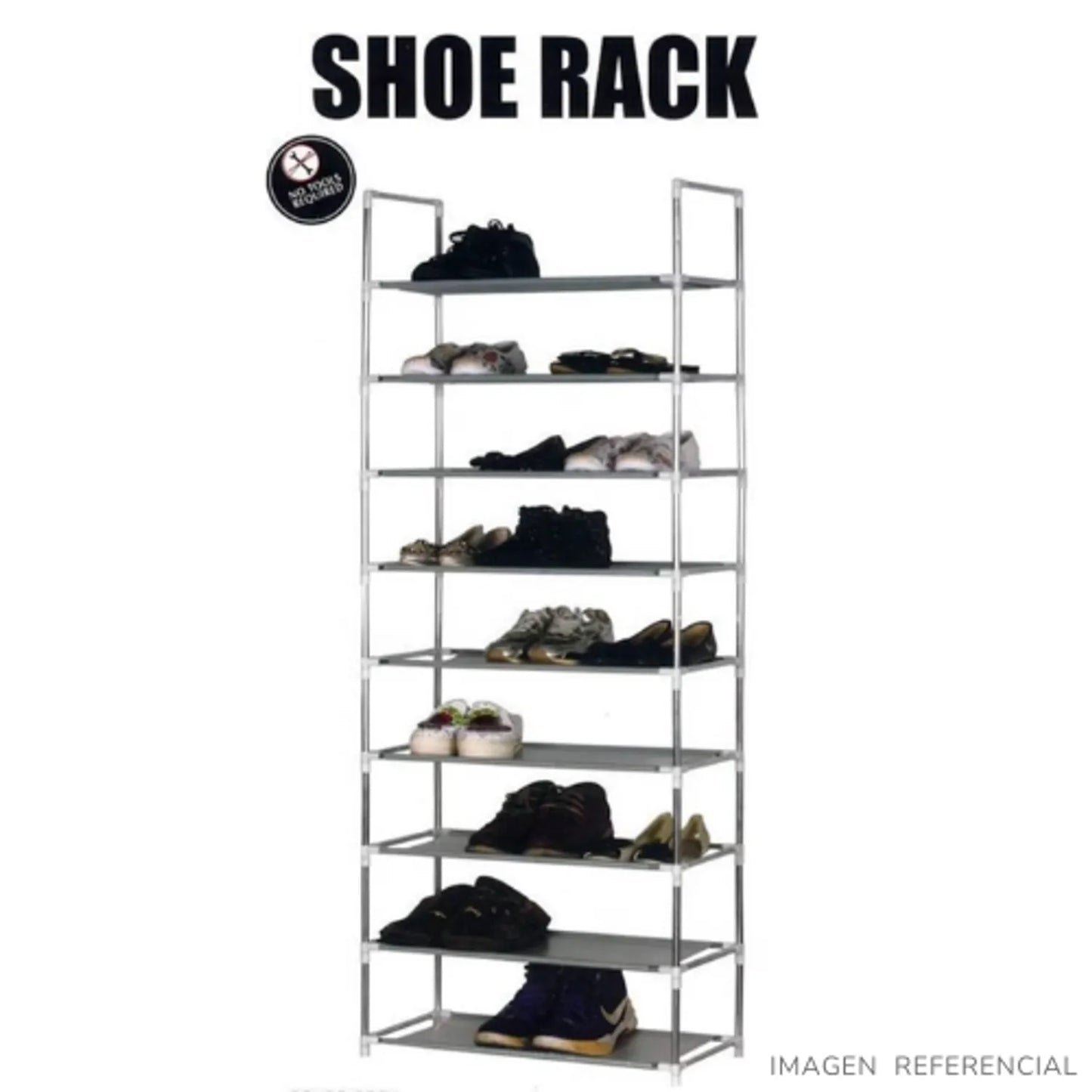 Zapatera organizador de 9 niveles Metalico Grey